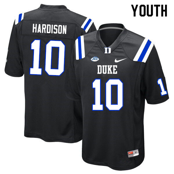 Youth #10 Joe Hardison Duke Blue Devils College Football Jerseys Sale-Black